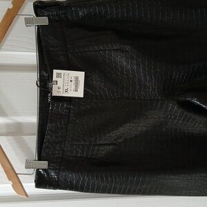 Zara faux leather cropped pant